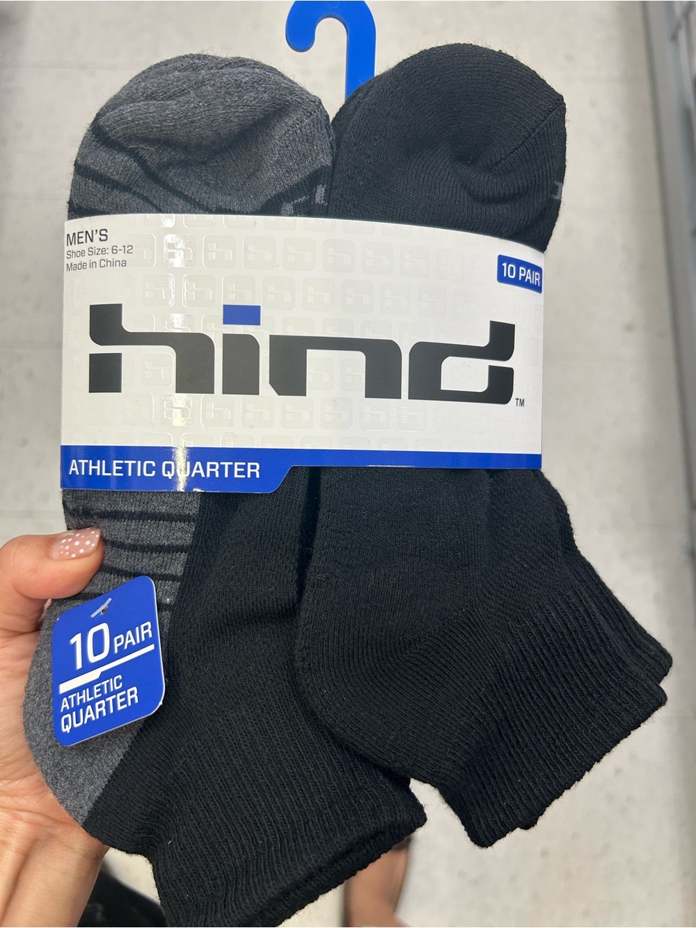Hind Men's Athletic Quarter Socks 10 Pairs